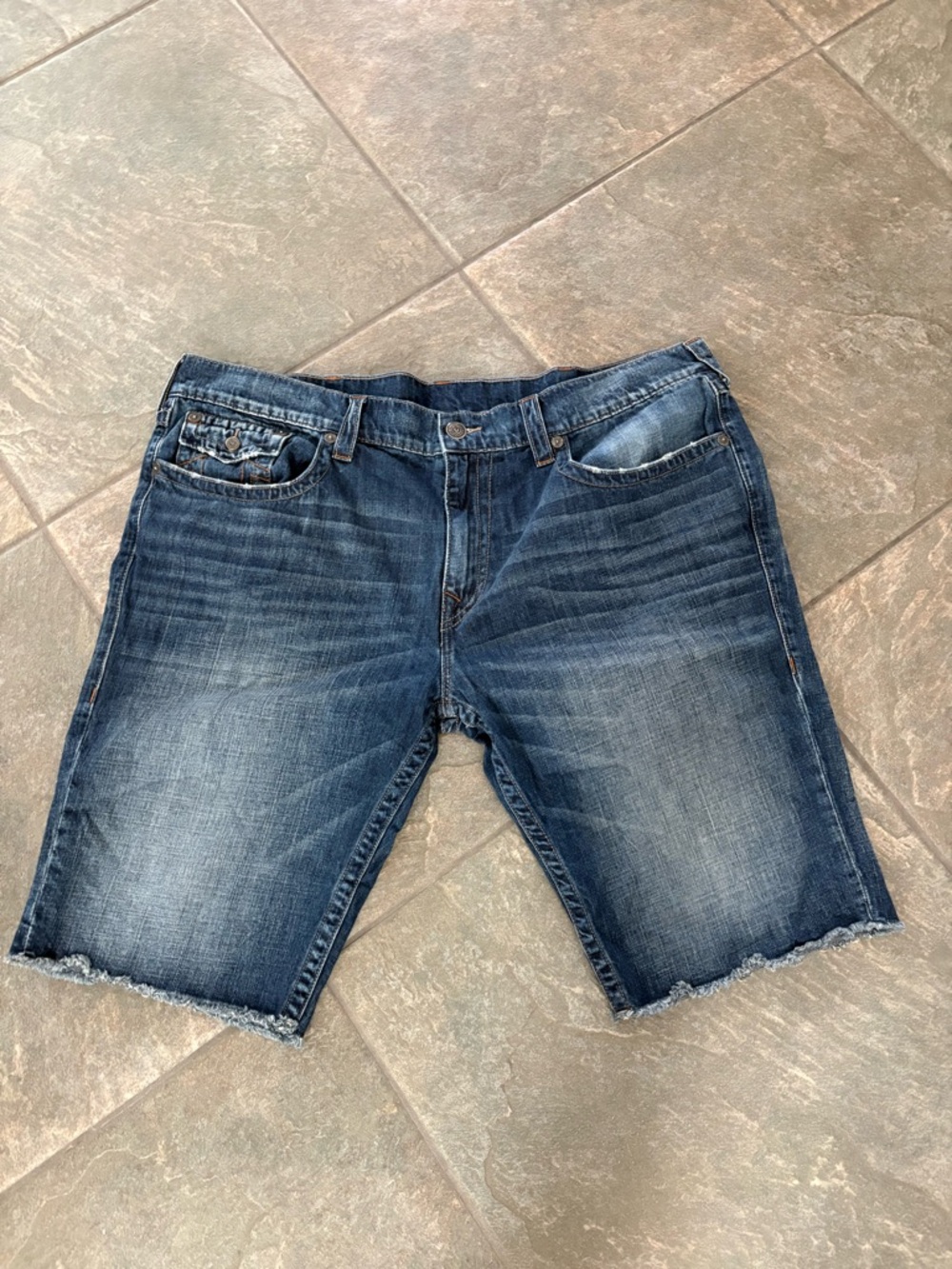 True Religion Men’s Denim Cutoff Jean Shorts 44